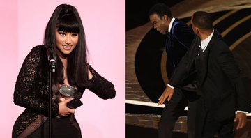 None - Nicki Minaj (Foto: Rich Fury/Getty Images for Billboard) | Will Smith agride Chris Rock no Oscar 2022 (Foto: Neilson Barnard /Getty Images)