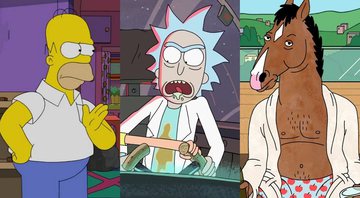 None - Os Simpsons, Rick and Morty e Bojack Horseman (Foto 1: Reprodução/ Fox/ Foto 2: Divulgação/ Comedy Central/ Foto 3: Divulgação/ Netflix)