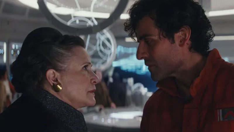 Carrie Fisher e Oscar Isaac em Star Wars (Foto: Reprodução/Lucasfilm)