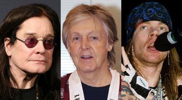 Ozzy Osbourne, Paul McCartney e Axl Rose (Foto 1: Mark Von Holden/ Invision /AP Images/ Foto 2: Yomiur Shimbun/ Ap/ Foto 3: Gene ambo mediapunch ipx)