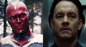 None - Paul Bettany em Vingadores: Era de Ultron (Foto: Reprodução) e Tom Hanks em Ocódigo Da Vinci (Foto: Reprodução)