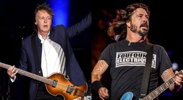 None - Paul McCartney (Foto: Reprodução / Kevin Winter / Getty Images) e Dave Grohl do Foo Fighters (Foto: Renan Olivetti/ I Hate Flash)