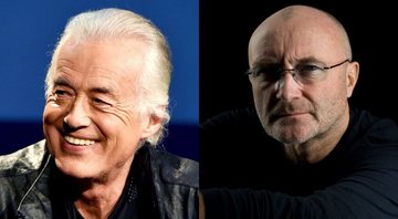 None - Jimmy Page (Foto: Kevin Winter/Getty Images) e Phil Collins (Foto: Des Willie/ Redferns/ Getty Images)