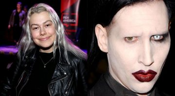 Phoebe Bridgers (Foto: Randy Shropshire/Getty Images for PEN America) e Marilyn Manson em 2003 (Foto: Jon Kopaloff/Getty Images)