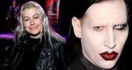 Phoebe Bridgers (Foto: Randy Shropshire/Getty Images for PEN America) e Marilyn Manson em 2003 (Foto: Jon Kopaloff/Getty Images)