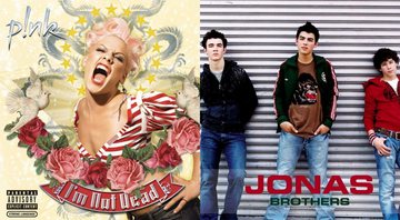 Capa Pink, capa Jonas Brothers (Fotos: Reprodução)