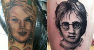 Tattoos de fã de Taylor Swift e John Lennon (foto: reprod/ twitter - instagram)