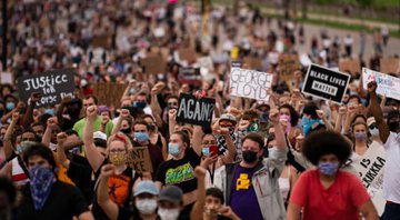 None - Protesto pela morte de George Floyd nos EUA (Foto: Getty Images)