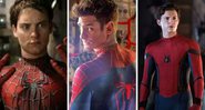 Tobey Maguire como Homem-Aranha (Foto: Reprodução), Andrew Garfield como Homem-Aranha (Foto: Reprodução/Sony) e Tom Holland como Homem-Aranha (Foto: Jay Maidment/Divulgação)