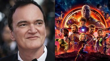Quentin Tarantino (Foto: Vianney Le Caer/ Invision/AP) e pôster de Vingadores: Guerra Infinita (Foto: Divulgação)
