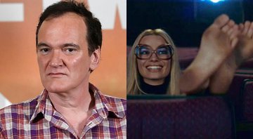 None - Quentin Tarantino (Foto: Kevork Djansezian/Correspondente) e Margot Robbie em Era uma Vez em... Hollywood (Foto: Divulgação)