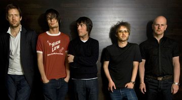 Ed O'Brien, Jonny Greenwood, Colin Greenwood, Thom Yorke e Phil Selwayan em 2008 (Foto:AP Photo/J. Scott Applewhite)