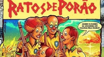 None - Pôster adaptado pela banda Ratos de Porão (Foto: Cristiano Suarez / EV7 Live)