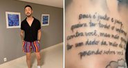 Rico Melquiades em foto e a tatuagem dele (Foto: Reprodução/Instagram)