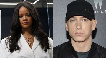 Montagem de Rihanna (Foto: François Mori/ AP) e Eminem (Foto: Evan Agostini / AP)