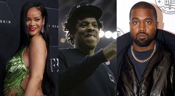 None - Rihanna (Foto: Mike Coppola / Getty Images),  Jay-Z (Foto: Ben Margot/AP) e Kanye West (Foto: Brad Barket / Getty Images for Fast Company)