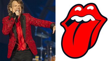 Mick Jagger, dos Rolling Stones, se apresenta no Indianapolis Motor Speedway e o logo da banda (Foto 1: Barry Brecheisen/AP | Foto 2: Reprodução)