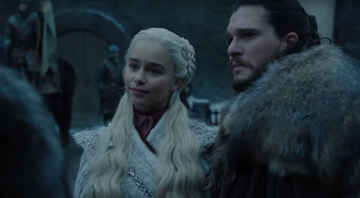 Emilia Clarke e Kit Harington em cena da 8ª temporada de Game of Thrones (Foto:Reprodução)