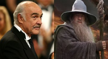 None - Sean Connery (Foto: Kevin Winter / Getty Images) e o personagem Gandalf (Foto: Reprodução)