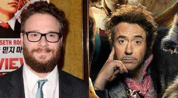 None - Seth Rogen e Robert Downey Jr.  (Foto 1: Dan Steinberg/AP/ Foto 2: Reprodução)
