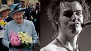 Sid Vicius do Sex Pistols (Foto: Commons) / Rainha Elizabeth II (Foto: David Rose - WPA Pool/Getty Images)