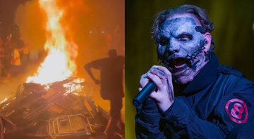 None - Show do Slipknot (Foto: reprodução/vídeo)/ Corey Taylor (Foto: Amy Harris / Invision / AP)