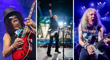 Slash (Foto: Amy Harris / Invision / AP), Metallica (Foto: Divulgação) e Iron Maiden (Foto: Amy Harris/Invision/AP)