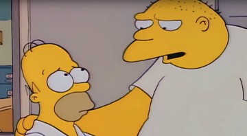 None - Homer Simpson e Leon Kompowsky, personagem dublado por Michael Jackson (Foto:Reprodução)