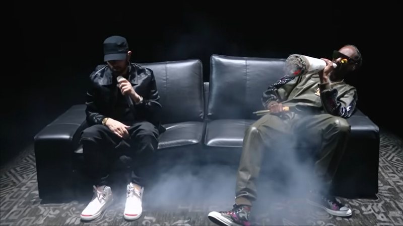 Eminem e Snoop Dogg no VMA 2022 (Foto: reprodução/YouTube)