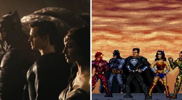 Zack Snyder's Justice League (Foto: Reprodução/ Warner Bros.) e recriação do teaser do filme (Foto: Reprodução/YouTube)