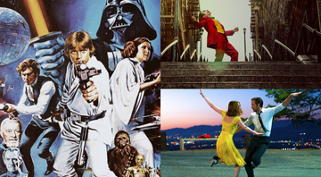 None - Star Wars: Uma Nova Esperança (Foto: Reprodução/ Lucasfilm) / La La Land (Foto: Divulgação) / Coringa (Foto: Reprodução / Warner)