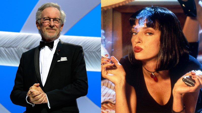 Steven Spielberg (Foto: Pascal Le Segretain/Getty Images) e Uma Thurman em Pulp Fiction (Foto: Reprodução/Miramax)