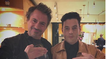 Robert Downey Jr. com Rami Malek  (Foto: Reprodução/Instagram)