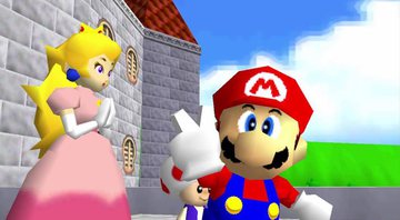 None - Peach e Mario em Super Mario 64 (Foto: Reprodução)