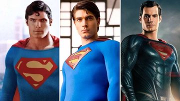 Christopher Reeve, Brandon Routh e Henry Cavill interpretaram o Homem de Aço nos cinemas
