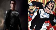 Superman de Henry Cavill com o traje preto / O Retorno do Superman (foto: reprodução Vero - Zack Snyder/ DC Comics)