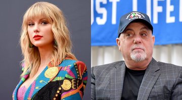 Montagem de Billy Joel (Michael Loccisano/Getty Images) e Taylor Swift (Foto: Jamie McCarthy/Getty Images)