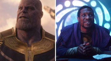None - Thanos em Vingadores: Guerra Infinita (Foto: Reprodução/Disney) e Aquele Que Permanece em Loki (Foto: Reprodução/Disney+)