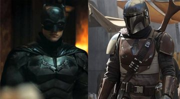 None - Robert Pattinson como Batman (Foto: Reprodução/YouTube) e The Mandalorian (Foto: Reprodução Disney)