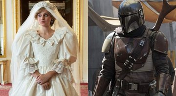 None - Emma Corrin como Princesa Diana em The Crown (Foto: Netflix / Divulgação) | The Mandalorian (Foto: Reprodução Disney)The Handmaid's Tale