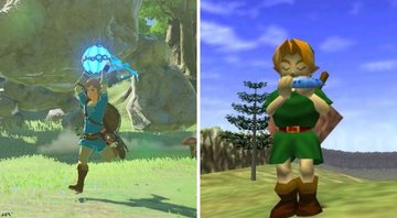 Capturas de tela de Breath of The Wild e Ocarina of Time (Fotos: Reprodução/Nintendo)