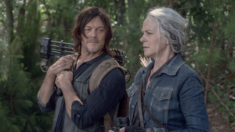 Norman Reedus e Melissa McBride em The Walking Dead (Foto: Divulgação)