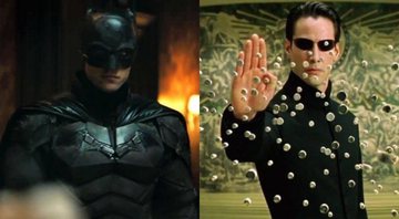 None - Robert Pattinson como Batman (Foto: Reprodução/YouTube) e Keanu Reeves como Neo (Foto: Reprodução/ Warner)