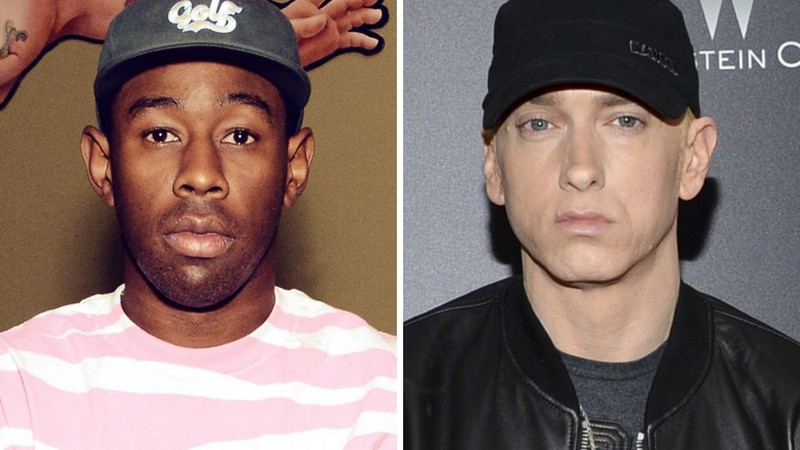 Tyler the Creator e Eminem (Montagem: Divulgação e Evan Agostini/Invision/AP)