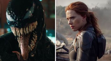 None - Venom (Foto: Reprodução/YouTube) e Cena de Viúva Negra (Foto: Reprodução /Marvel Studios /Disney)