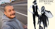 Montagem com trecho do vídeo do TikTok e disco do Fleetwood Mac (Fotos: Reprodução)