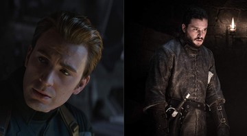 None - Chris Evans como Capitão América em Vingadores: Ultimato e Kit Harington como Jon Snow em Game of Thrones (Foto: Reprodução)
