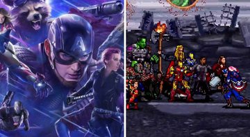 None - Cartaz de Vingadores: Ultimato (Foto: Reprodução Marvel) e batalha final do filme (Foto:Reprodução/YouTube)