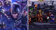 Cartaz de Vingadores: Ultimato (Foto: Reprodução Marvel) e batalha final do filme (Foto:Reprodução/YouTube)