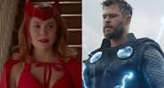 Elizabeth Olsen como Wanda (Foto: Reprodução) | Chris Hemsworth como Thor em cena de Vingadores: Ultimato (Foto 2: Divulgação / Marvel Studios)